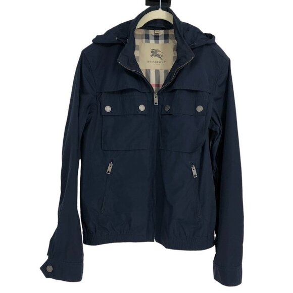 Burberry Dark Navy Pack-A-Way Comvertible Hooded utility Jacket Men’s size  M - Picture 1 of 15